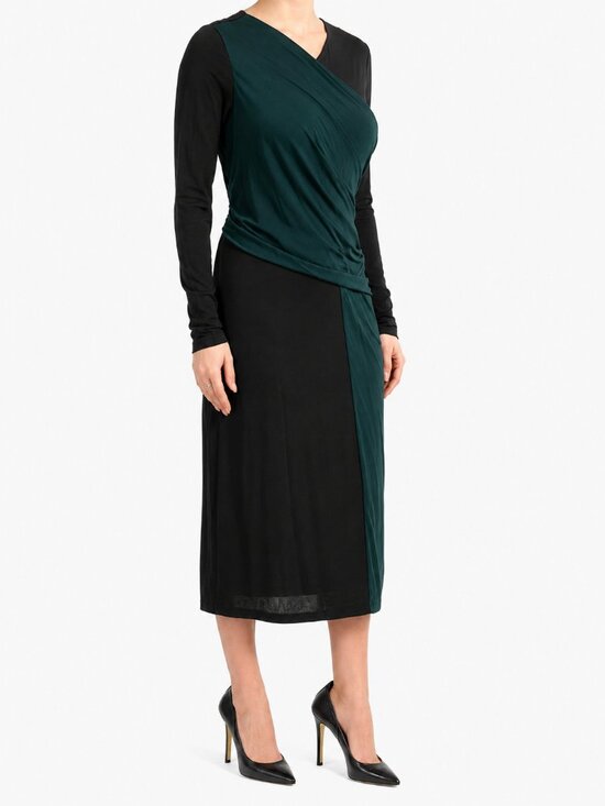 Hugo Boss Dresses & Skirts - BOSS Eretha Jersey Sheath Midi Dress Black Green Stretch Size S NWOT